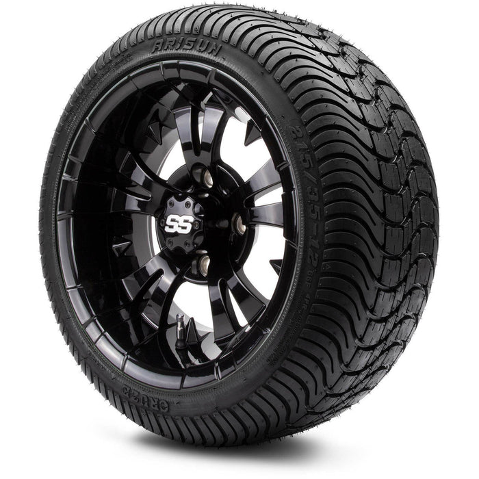 MODZ 12' Vampire Glossy Black - Tire and Wheel Combo