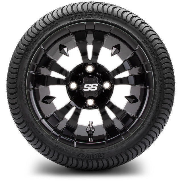 MODZ 12' Vampire Glossy Black - Tire and Wheel Combo