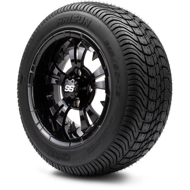 MODZ 12' Vampire Glossy Black - Tire and Wheel Combo