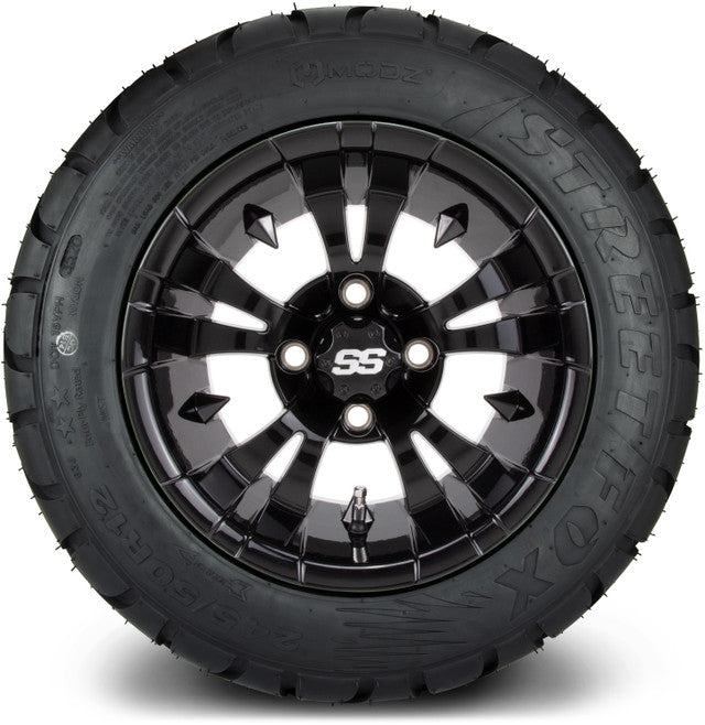 MODZ 12' Vampire Glossy Black - Tire and Wheel Combo