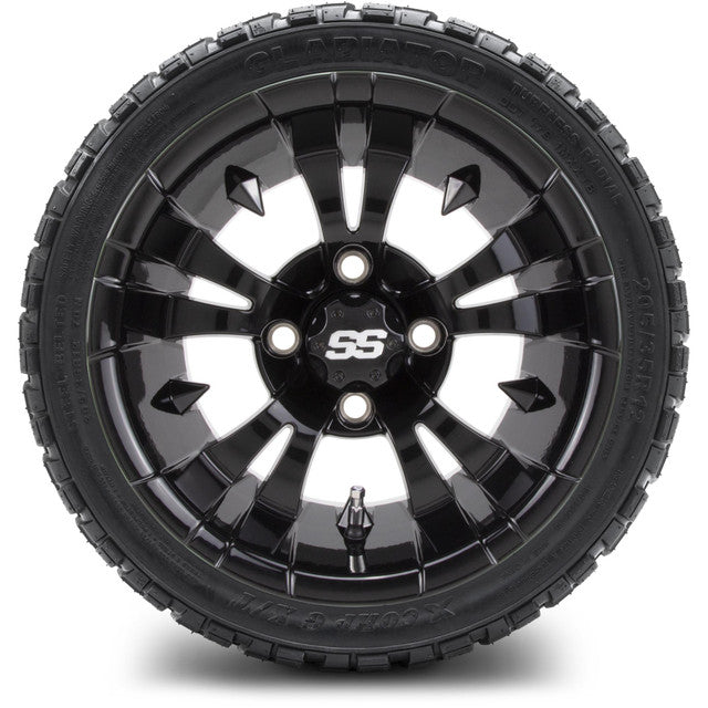 MODZ 12' Vampire Glossy Black - Tire and Wheel Combo