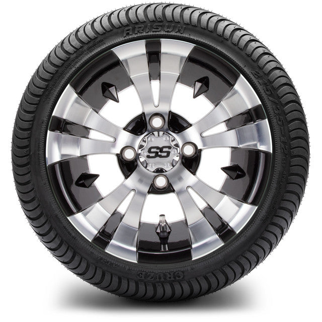 MODZ® 12" Vampire Machined Black Wheels & Street Tires Combo