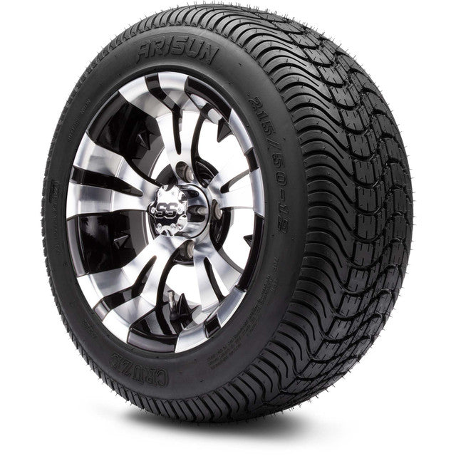 MODZ® 12" Vampire Machined Black Wheels & Street Tires Combo
