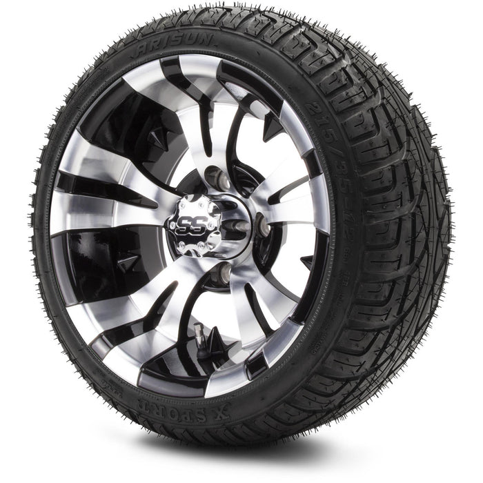 MODZ® 12" Vampire Machined Black Wheels & Street Tires Combo