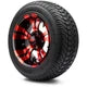 MODZ 12" Vampire Red and Black Wheels & Street Tires Combo
