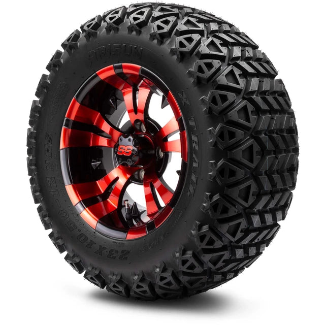 MODZ 12" Vampire Red and Black Wheels & Off-Road Tires Combo
