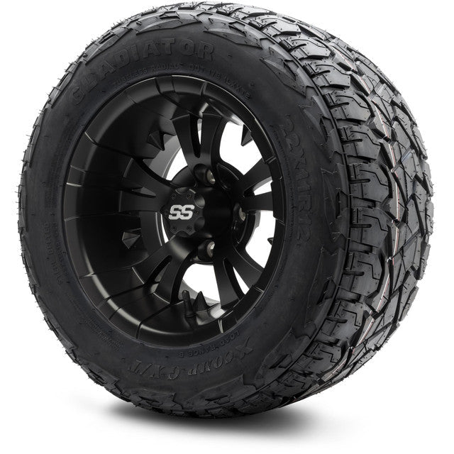 MODZ 12' Vampire Matte Black - Tire and Wheel Combo