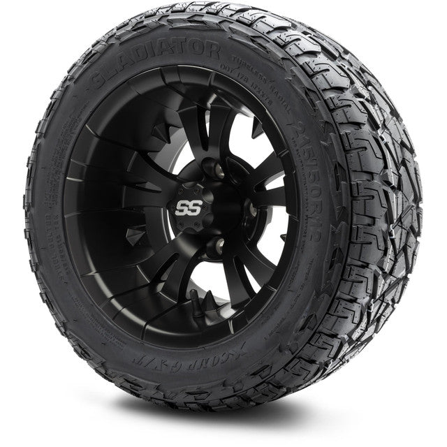 MODZ 12' Vampire Matte Black - Tire and Wheel Combo