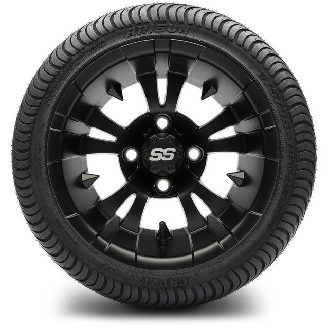 MODZ 12' Vampire Matte Black - Tire and Wheel Combo