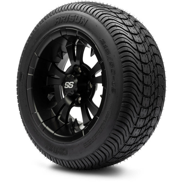 MODZ 12' Vampire Matte Black - Tire and Wheel Combo