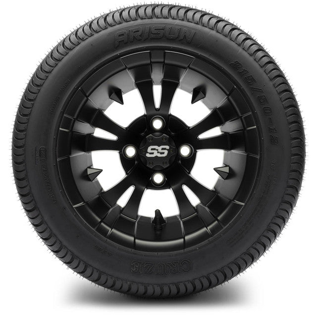MODZ 12' Vampire Matte Black - Tire and Wheel Combo