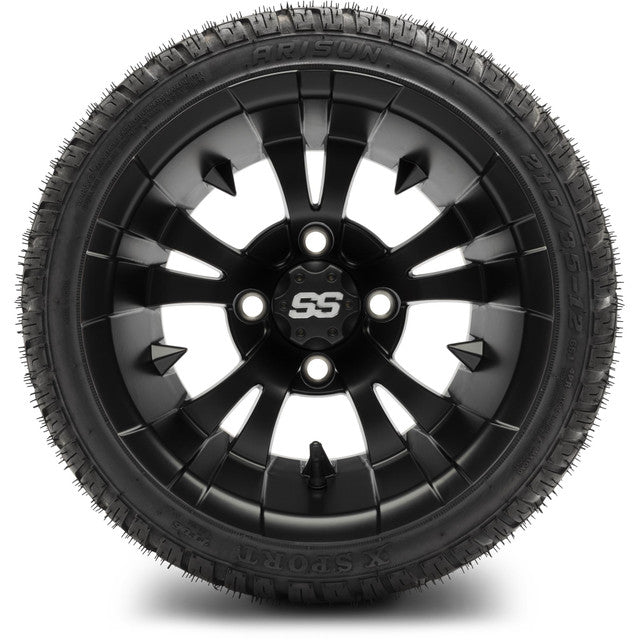 MODZ 12' Vampire Matte Black - Tire and Wheel Combo