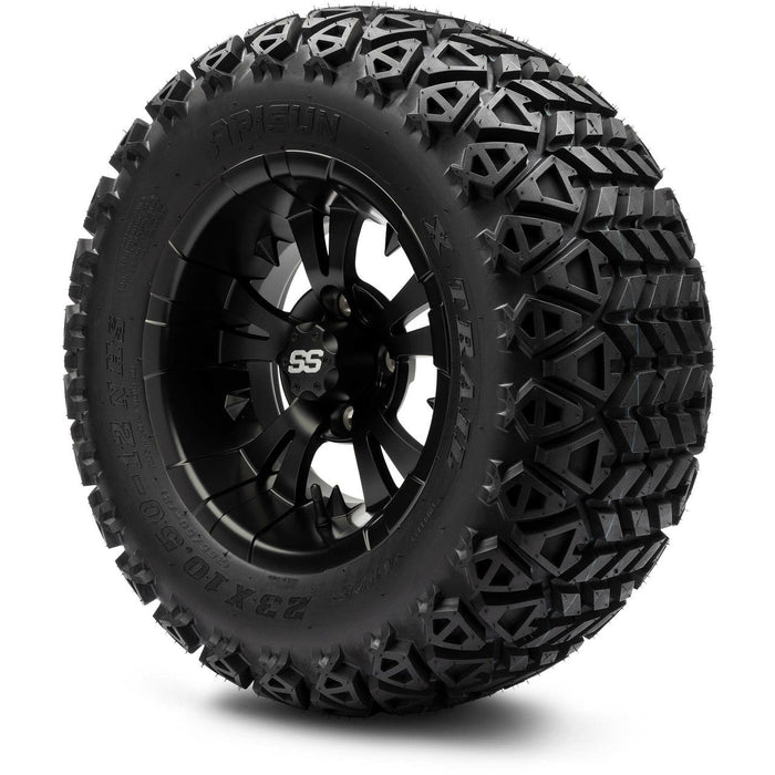 MODZ 12' Vampire Matte Black - Tire and Wheel Combo