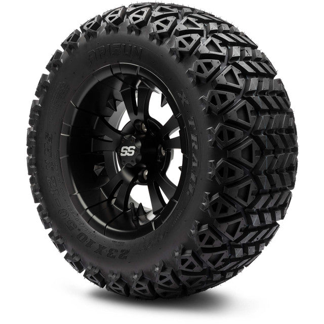 MODZ® 12" Vampire Matte Black - Lifted Tires and Wheels Combo