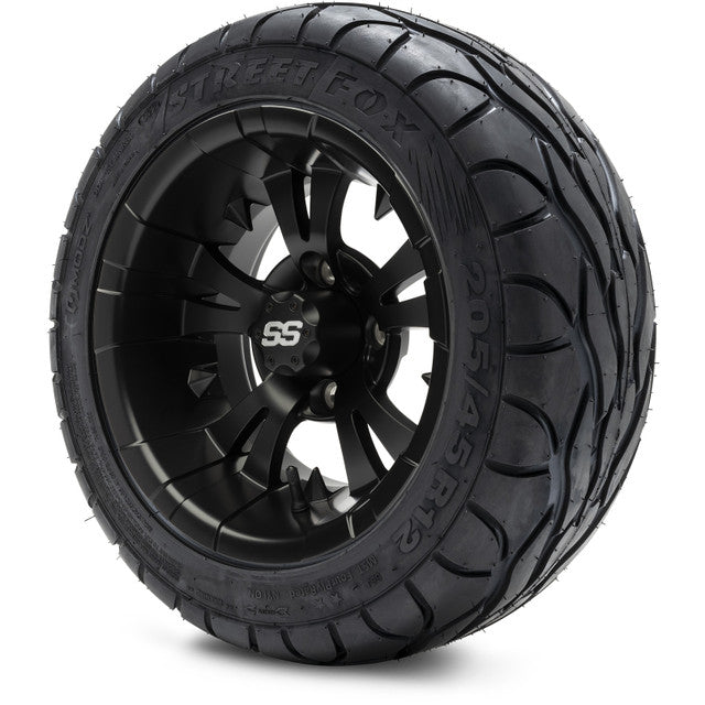MODZ 12' Vampire Matte Black - Tire and Wheel Combo