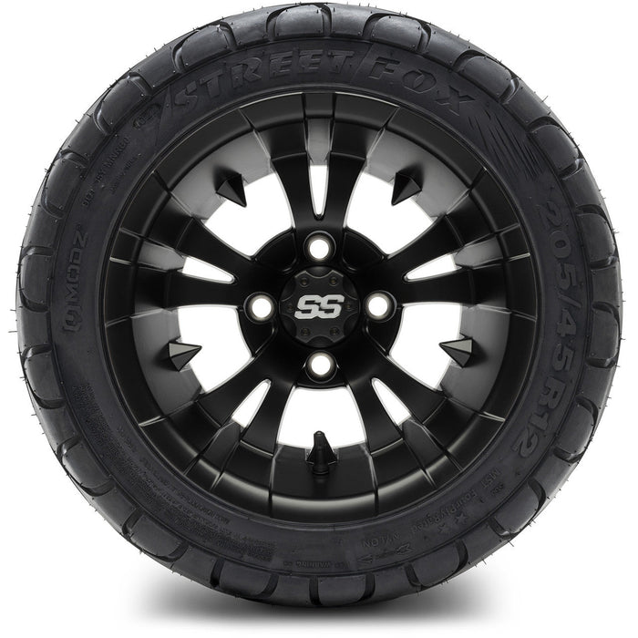MODZ 12' Vampire Matte Black - Tire and Wheel Combo