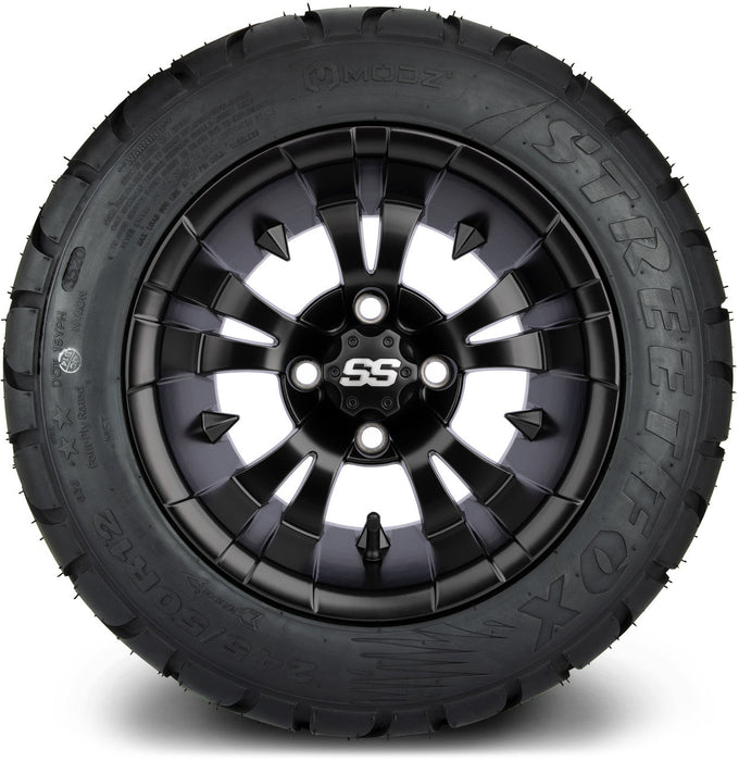 MODZ 12' Vampire Matte Black - Tire and Wheel Combo