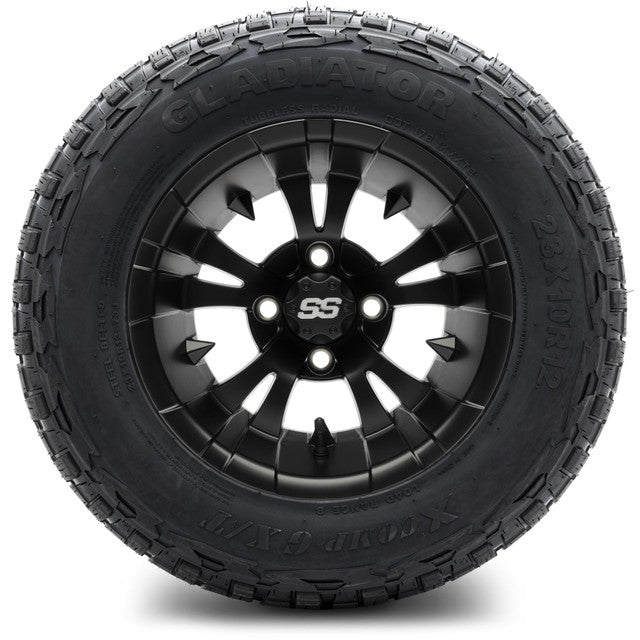 MODZ 12' Vampire Matte Black - Tire and Wheel Combo