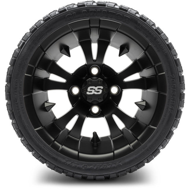 MODZ 12' Vampire Matte Black - Tire and Wheel Combo