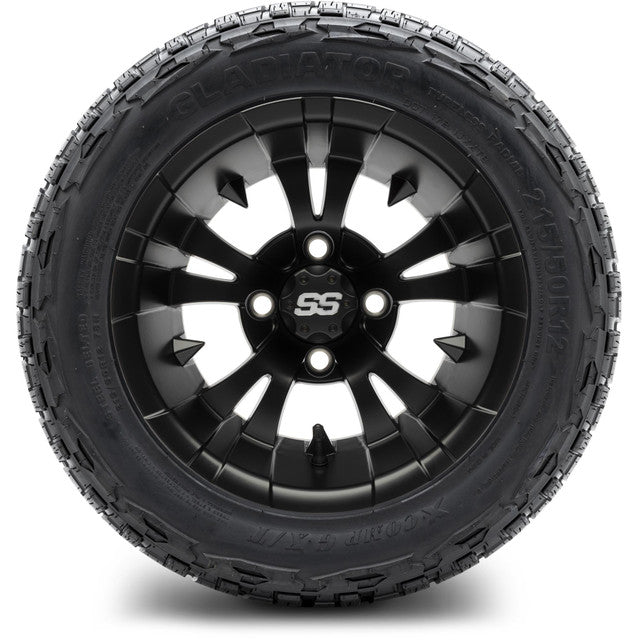 MODZ 12' Vampire Matte Black - Tire and Wheel Combo