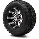 MODZ 12" Tempest Machined Black Wheels & Off-Road Tires Combo