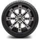 MODZ 12" Tempest Machined Black Wheels & Street Tires Combo