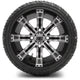 MODZ 12" Tempest Machined Black Wheels & Street Tires Combo