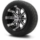 MODZ 12" Tempest Machined Black Wheels & Street Tires Combo