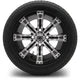 MODZ 12" Tempest Machined Black Wheels & Street Tires Combo