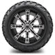 MODZ 12" Tempest Machined Black Wheels & Off-Road Tires Combo