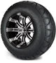 MODZ 12" Tempest Machined Black Wheels & Street Tires Combo