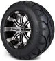 MODZ 12" Tempest Machined Black Wheels & Street Tires Combo