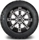 MODZ 12" Tempest Machined Black Wheels & Street Tires Combo