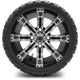 MODZ 12" Tempest Machined Black Wheels & Off-Road Tires Combo