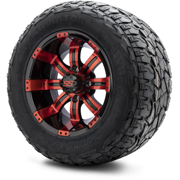 MODZ 12' Tempest Red & Black - Tire and Wheel Combo