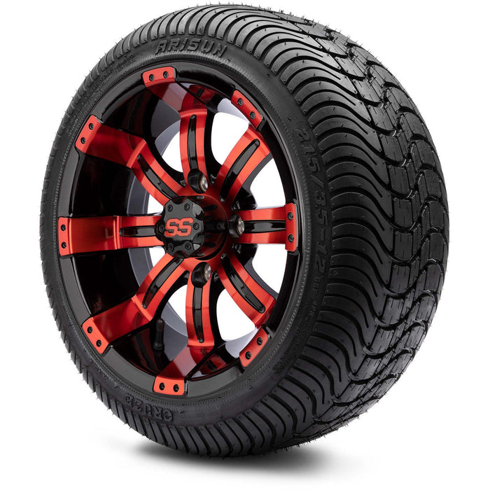 MODZ 12' Tempest Red & Black - Tire and Wheel Combo