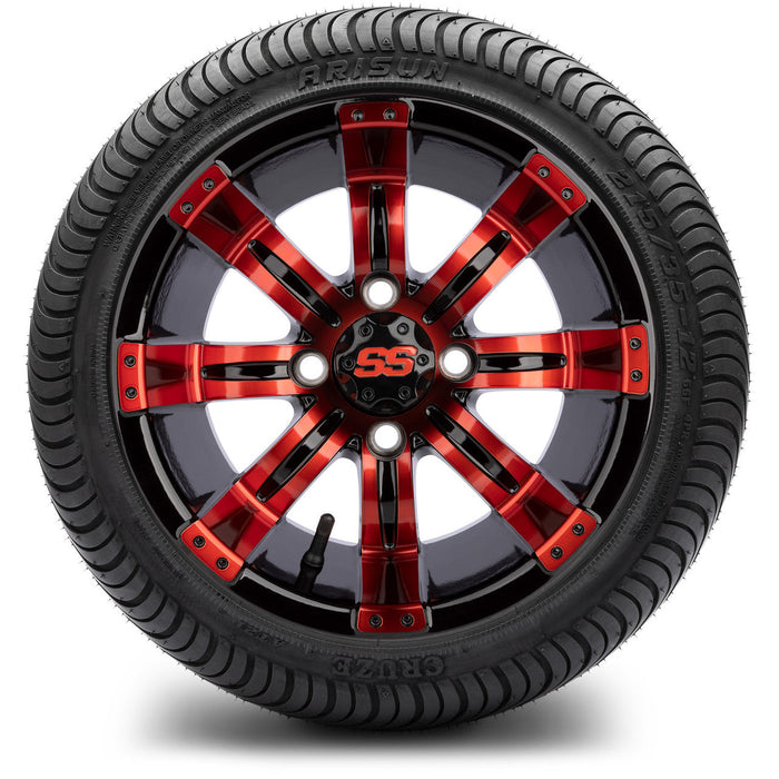 MODZ 12' Tempest Red & Black - Tire and Wheel Combo
