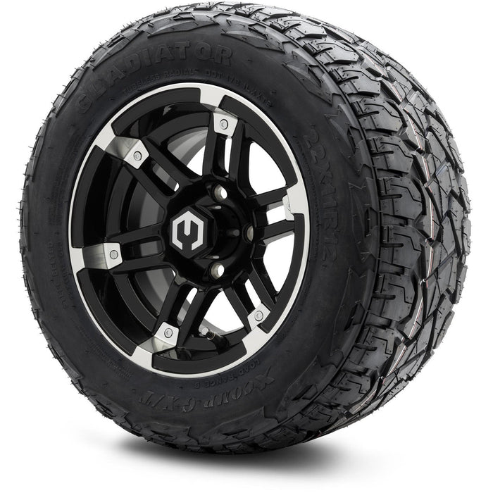 MODZ 12' Aftershock Machined Black - Tire and Wheel Combo