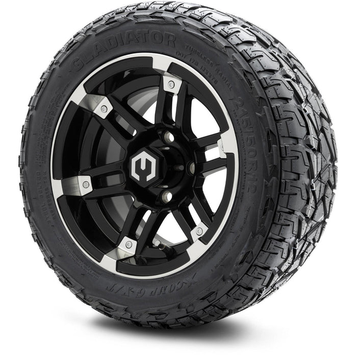 MODZ 12' Aftershock Machined Black - Tire and Wheel Combo