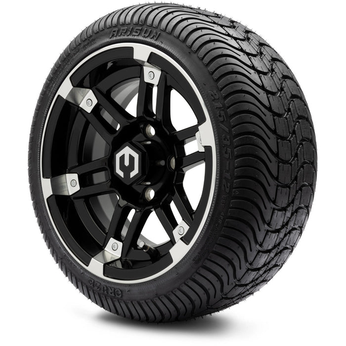 MODZ 12' Aftershock Machined Black - Tire and Wheel Combo