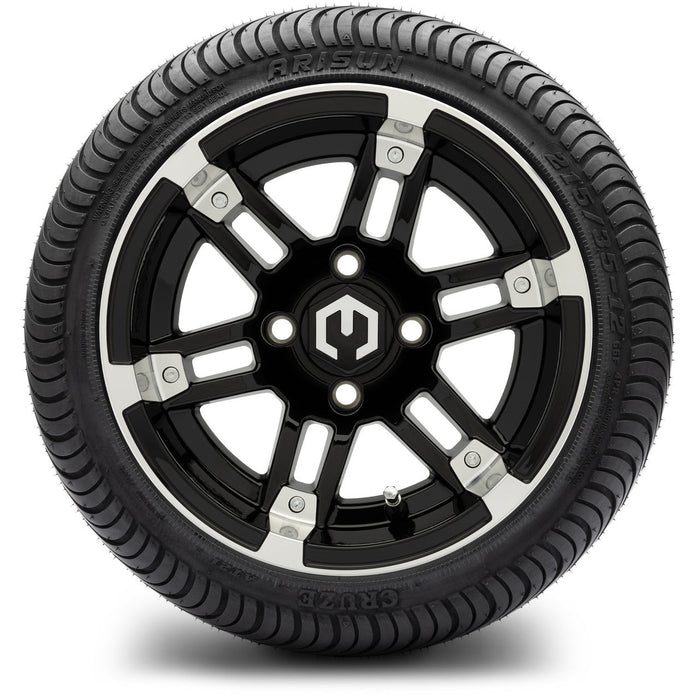 MODZ 12' Aftershock Machined Black - Tire and Wheel Combo