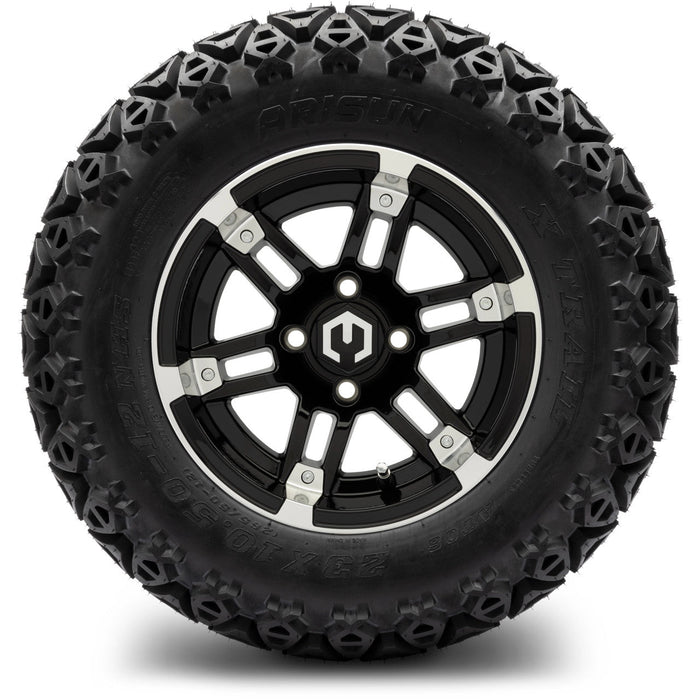 MODZ 12' Aftershock Machined Black - Tire and Wheel Combo