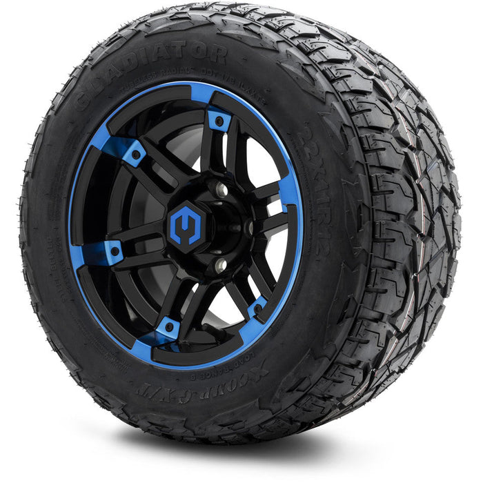 MODZ 12' Aftershock Blue & Black - Tire and Wheel Combo