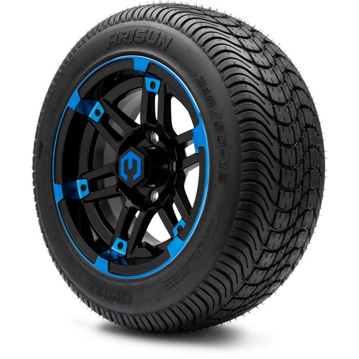 MODZ 12' Aftershock Blue & Black - Tire and Wheel Combo