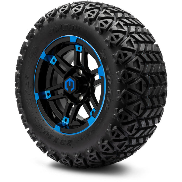 MODZ 12' Aftershock Blue & Black - Tire and Wheel Combo