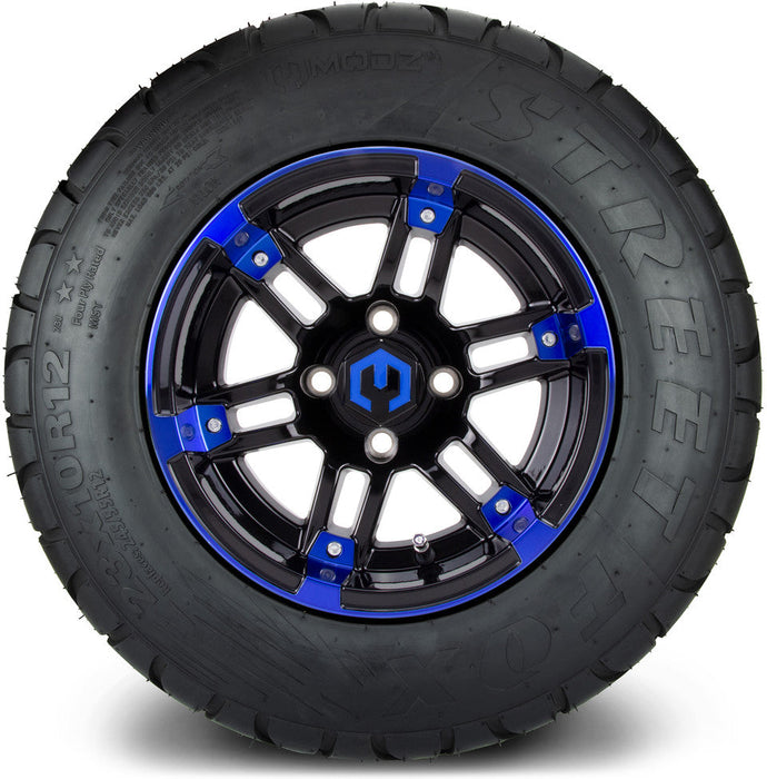 MODZ 12' Aftershock Blue & Black - Tire and Wheel Combo