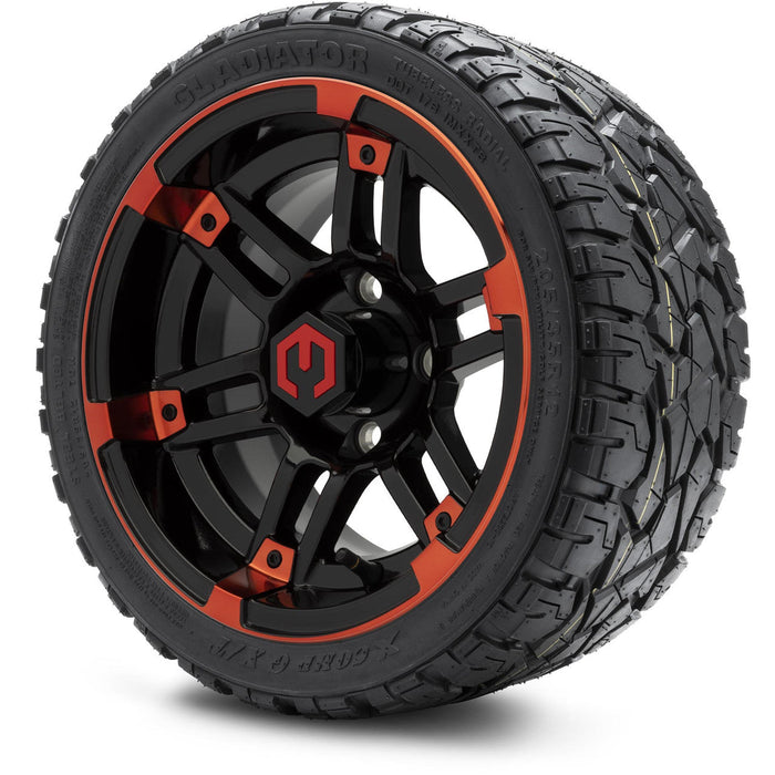 MODZ 12' Aftershock Red & Black - Tire and Wheel Combo