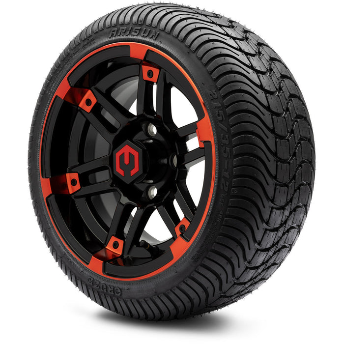 MODZ 12' Aftershock Red & Black - Tire and Wheel Combo