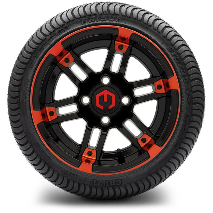 MODZ 12' Aftershock Red & Black - Tire and Wheel Combo