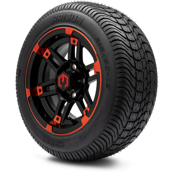 MODZ 12' Aftershock Red & Black - Tire and Wheel Combo